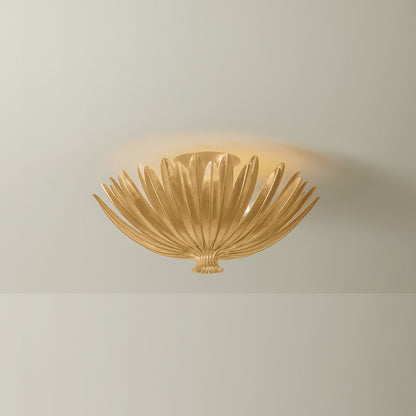 Hudson Valley Whitfield 3-Light Semi-Flush Mount Vintage Gold Leaf detail view 2