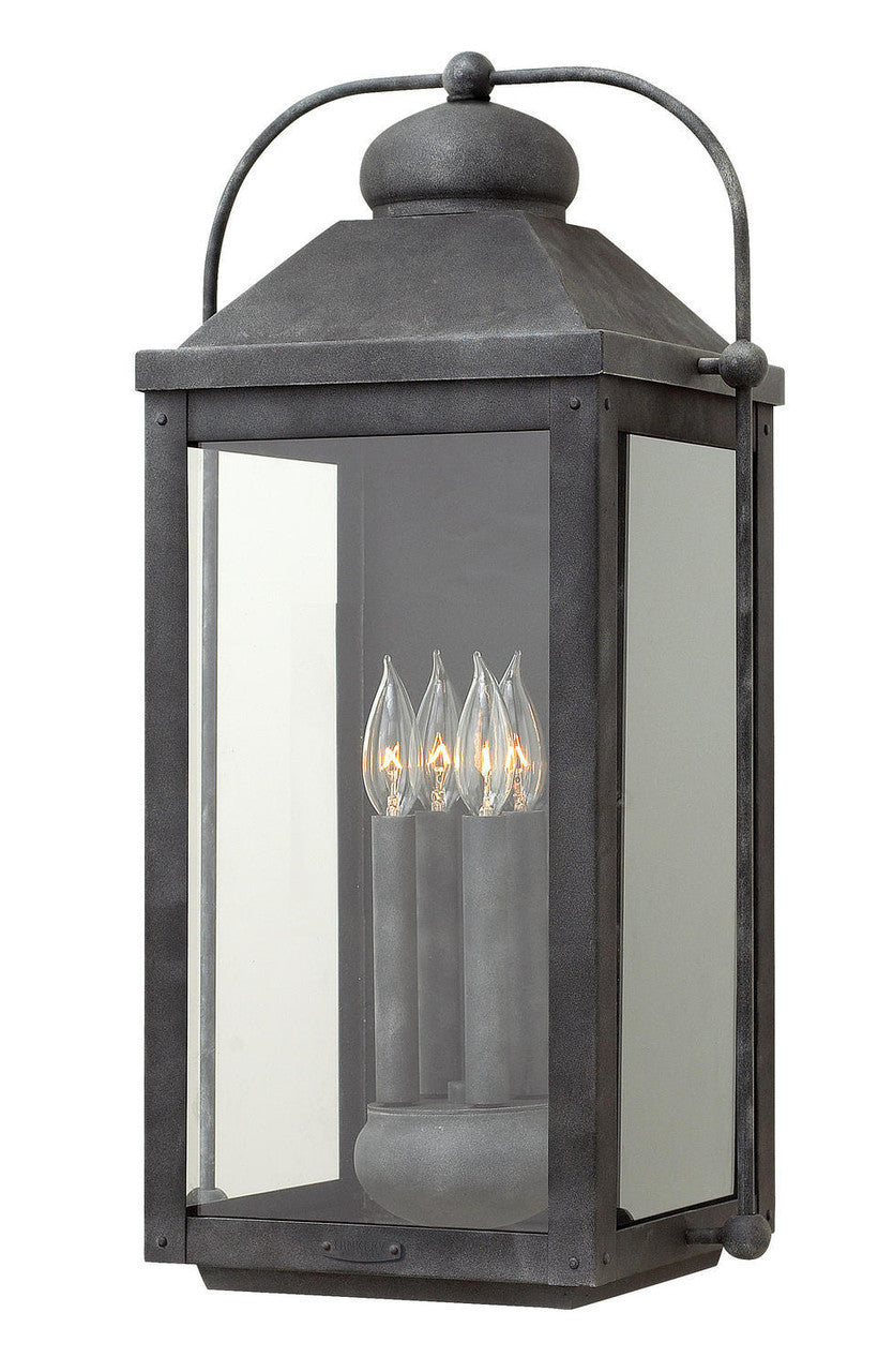 Hinkley Anchorage Outdoor Wall Lantern Aged Zinc