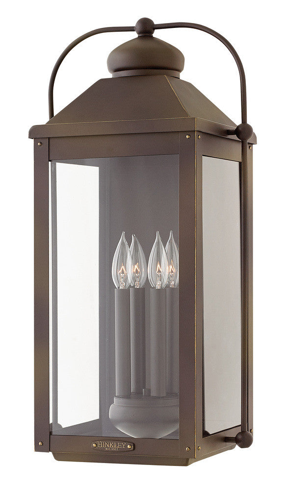 Hinkley Anchorage Outdoor Wall Lantern Aged Zinc