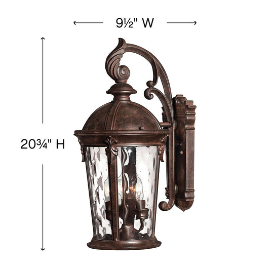 Hinkley Windsor Outdoor Wall Mount Lantern Black