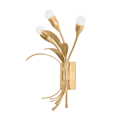 Hudson Valley Bilston 3-Light Wall Sconce Vintage Gold Leaf