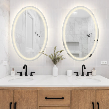 Beckett 24" x 36" LED Oval Frontlit and Backlit Mirror