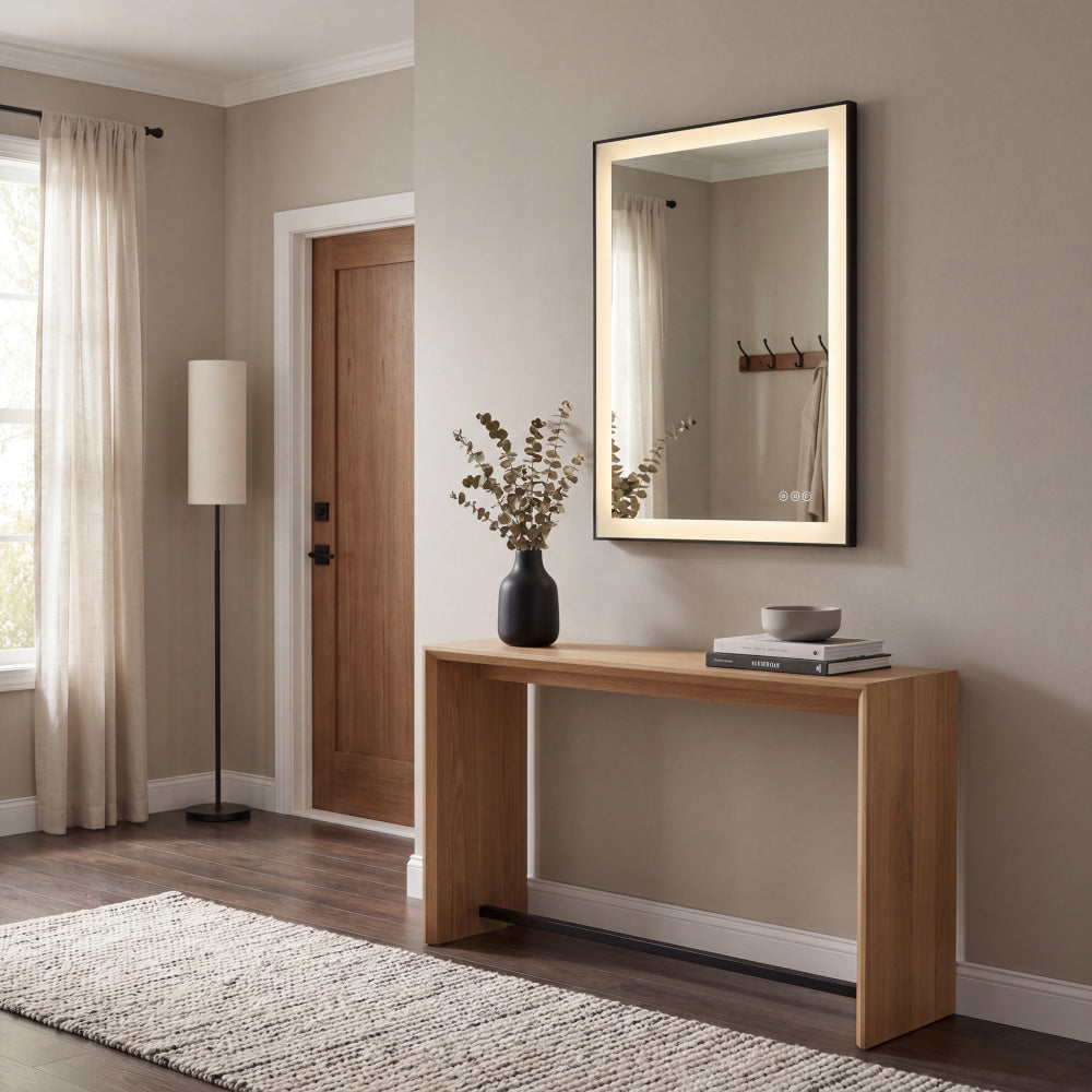 Savoy House Paulding 24" x 32" LED Rectangle Frontlit Mirror with Black Frame - Default Title