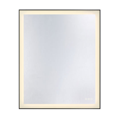 Savoy House Paulding 30" x 36" LED Rectangle Frontlit Mirror with Black Frame
