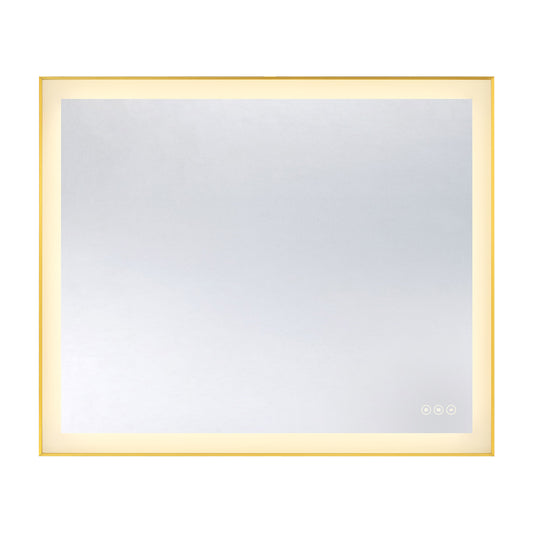 Savoy House Paulding 30" x 36" LED Rectangle Frontlit Mirror with Gold Frame