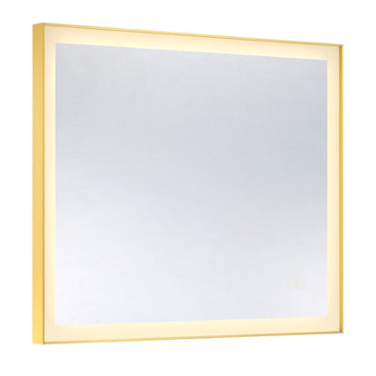 Savoy House Paulding 30" x 36" LED Rectangle Frontlit Mirror with Gold Frame - alternate view