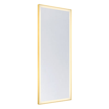 Paulding 30" x 72" LED Rectangle Frontlit Mirror with Gold Frame