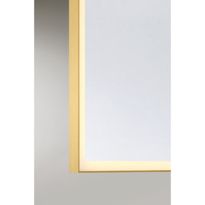 Paulding 30" x 72" LED Rectangle Frontlit Mirror with Gold Frame