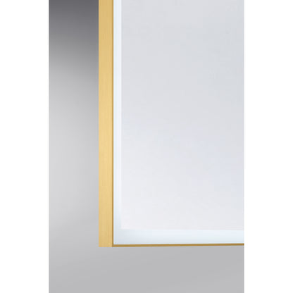 Paulding 30" x 72" LED Rectangle Frontlit Mirror with Gold Frame