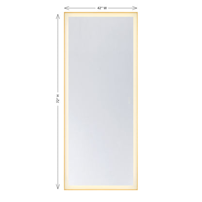 Paulding 30" x 72" LED Rectangle Frontlit Mirror with Gold Frame