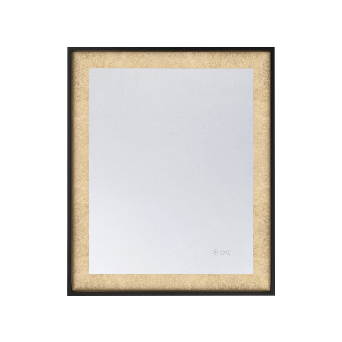 Savoy House Corvalis 30" x 36" LED Rectangle Frontlit Mirror with Sand Black and Gold Leaf Frame - alternate view
