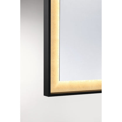Savoy House Corvalis 30" x 36" LED Rectangle Frontlit Mirror with Sand Black and Gold Leaf Frame - alternate view