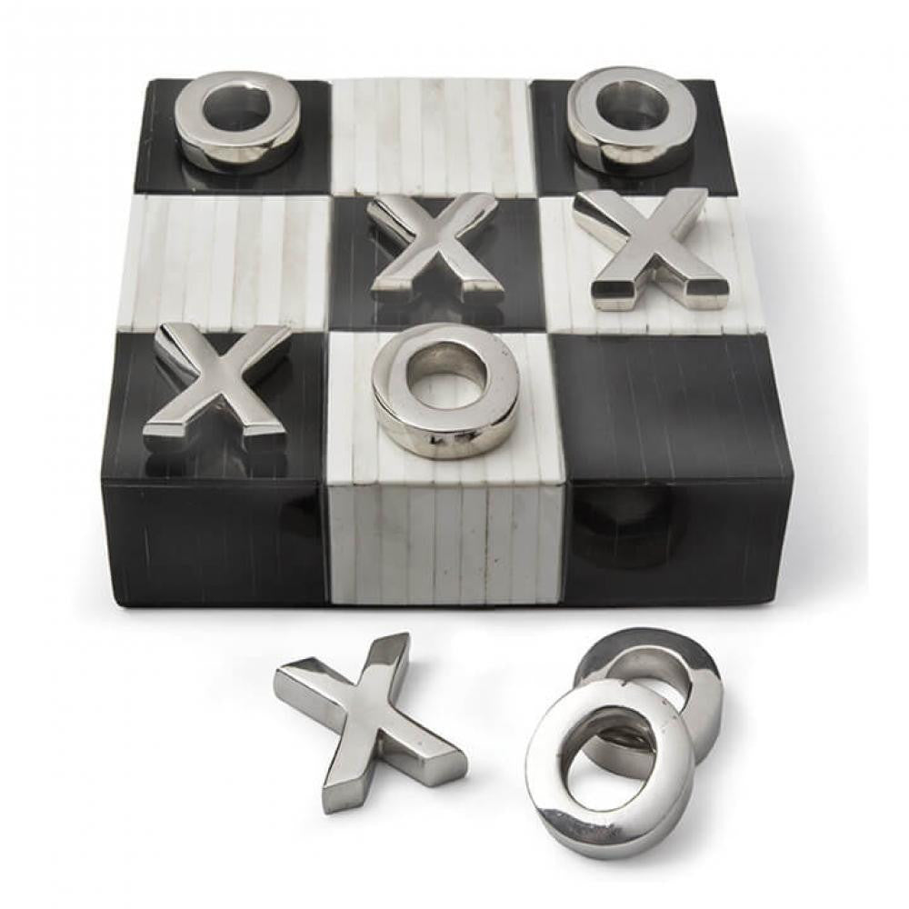 Regina Andrew Tic Tac Toe Flat Board With Nickel Pieces Wood, Natural
