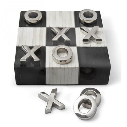 Regina Andrew Tic Tac Toe Flat Board With Nickel Pieces Wood, Natural