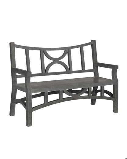 Currey and Company Colesden Bench Dark Gray, Faux Bois
