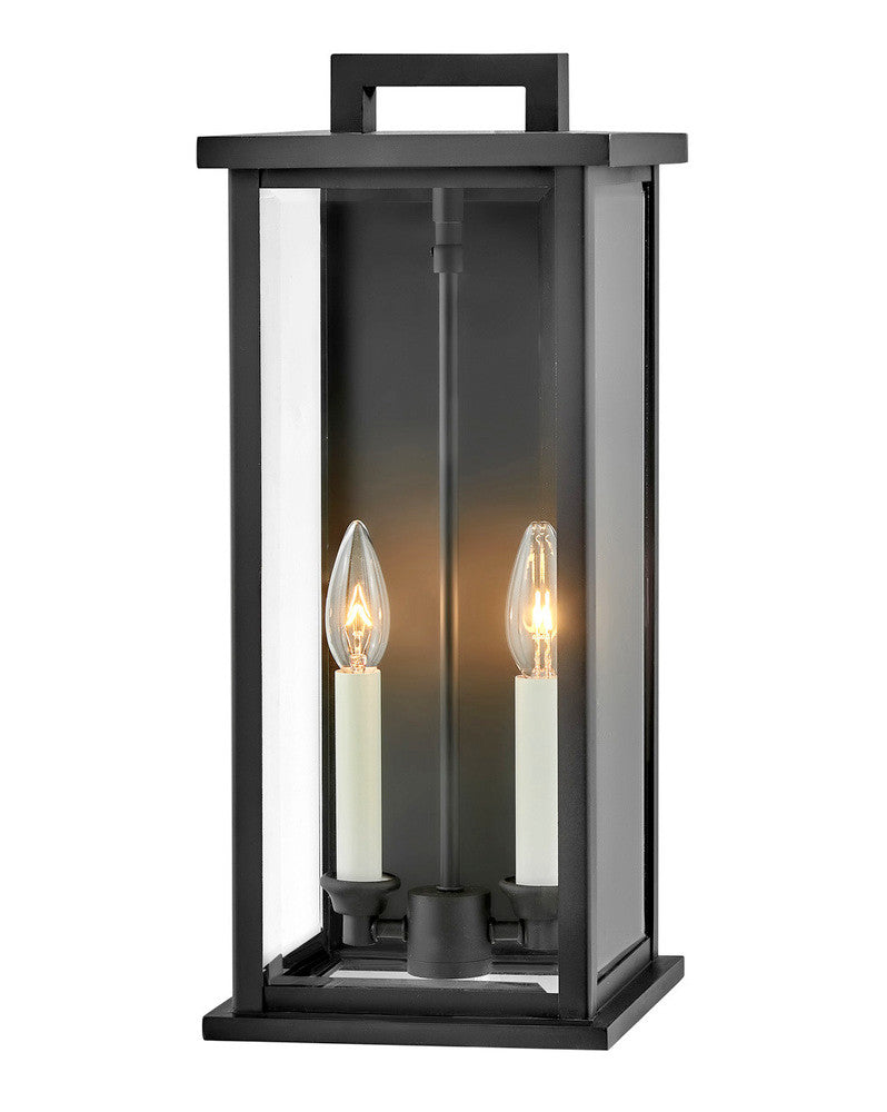 Hinkley Weymouth Outdoor Medium Wall Mount Lantern Aluminum, Black