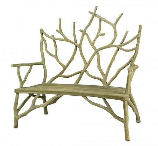 Elwynn Bench, Faux Bois, 54"W, Currey and Company (2009 9EV9)