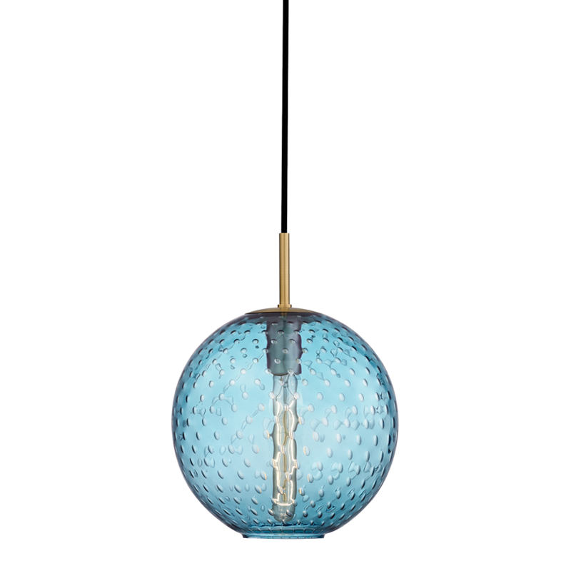 Hudson Valley Rousseau Pendant Aged Brass, Clear