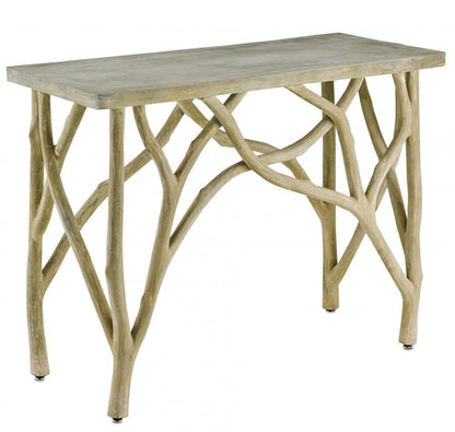Creekside Console Table, Brown Portland, Faux Bois, 32"H, Currey and Company (2037 GK4T)
