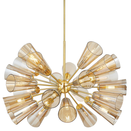 Hudson Valley Hartwood 25-Light Chandelier Aged Brass