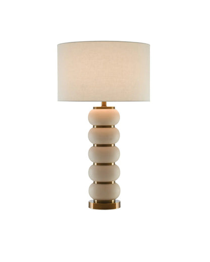 Currey and Company Luko Table Lamp Ivory, Antique Brass
