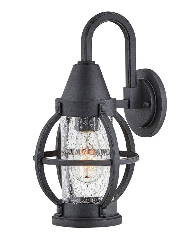 Hinkley Chatham Outdoor Medium Wall Mount Lantern Black, Museum Black