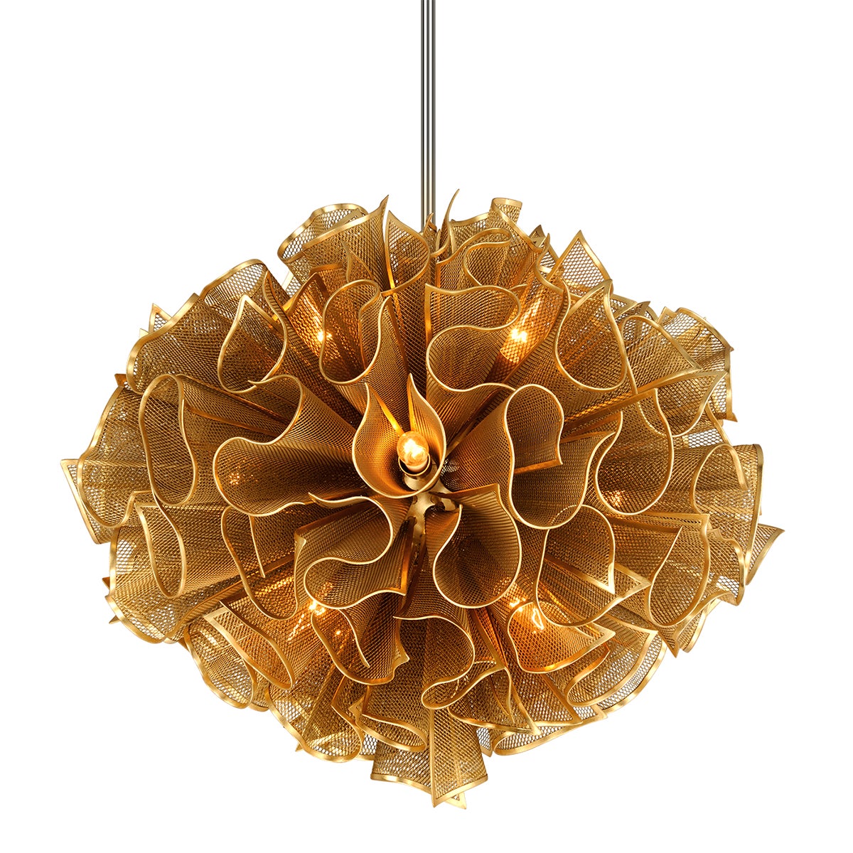 Corbett Pulse Chandelier Gold Leaf