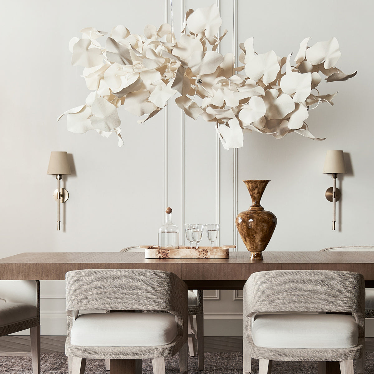 Palecek Claudia Chandelier, Long - Textured White - view 3