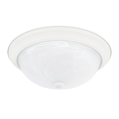 Bates 3-Light Flush Mount - Bronze, Faux Alabaster Glass