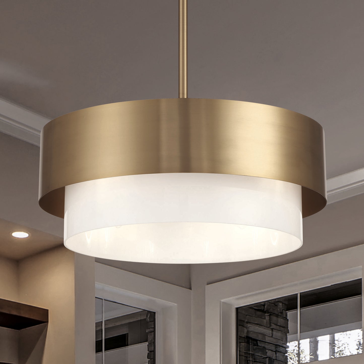 Diana 4-Light Fan D'Lier in Warm Brass