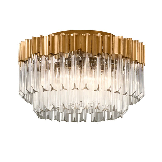 Corbett Charisma Semi-Flush Mount Gold Leaf with Stainless Steel