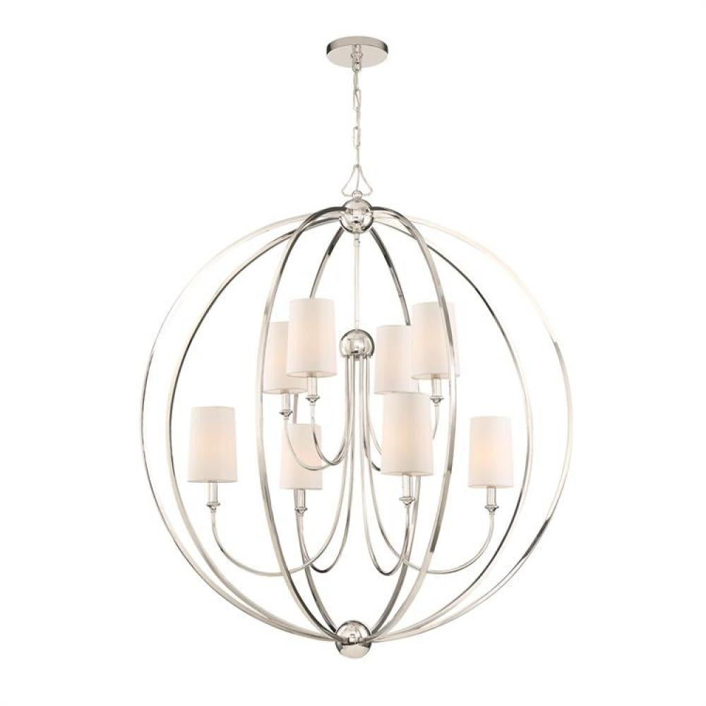 Crystorama Sylvan 8 Light Chandelier Polished Nickel