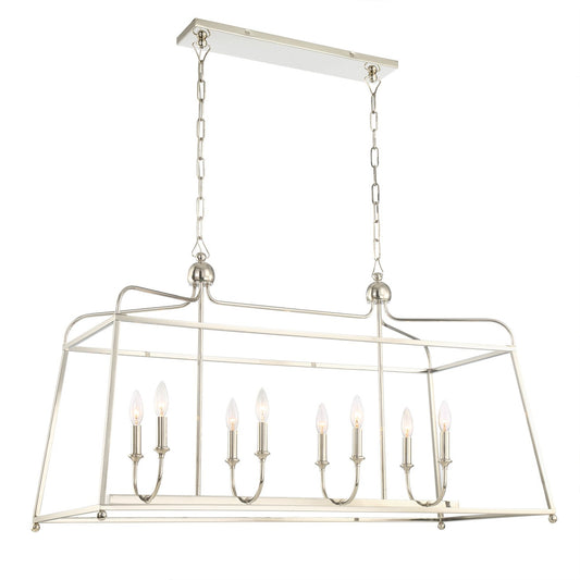 Crystorama Sylvan 8 Light Chandelier No Shade Polished Nickel