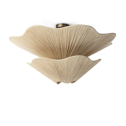 Palecek Seville Tiered Semi Flush Mount - Antique Brass / Natural