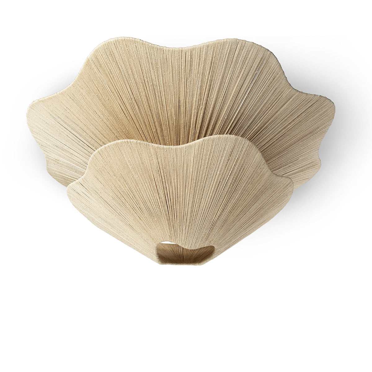 Palecek Seville Tiered Semi Flush Mount - Antique Brass / Natural - view 2