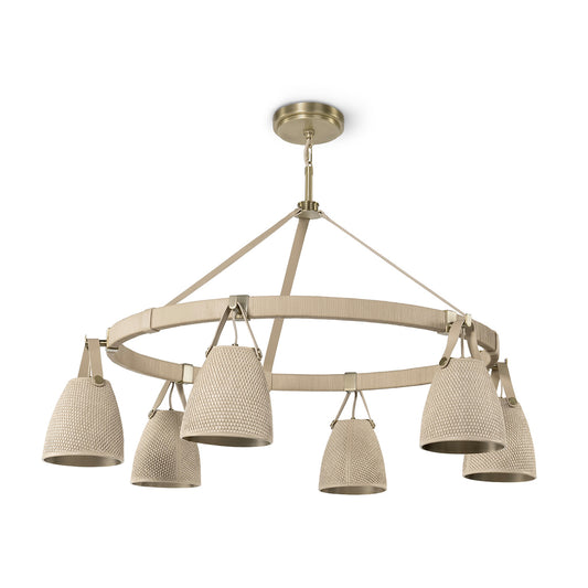 Palecek Carlton Chandelier - Brass / Natural