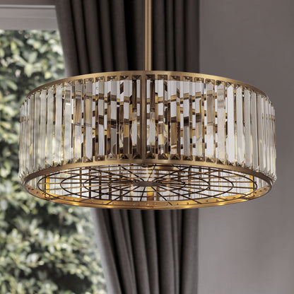 Janus 5-Light Fan D'Lier in Warm Brass