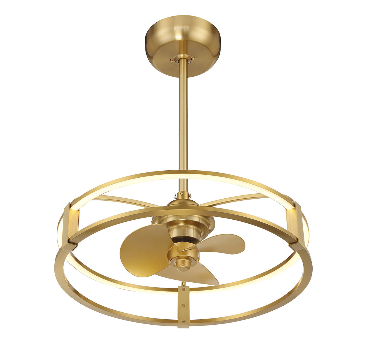 Vesta LED Fan D'Lier in Warm Brass