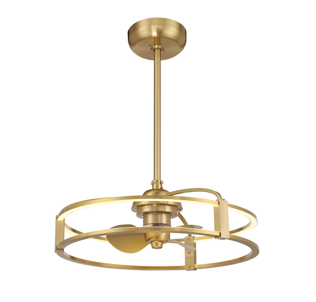 Vesta LED Fan D'Lier in Warm Brass