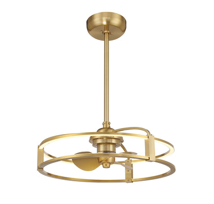 Vesta LED Fan D'Lier in Warm Brass