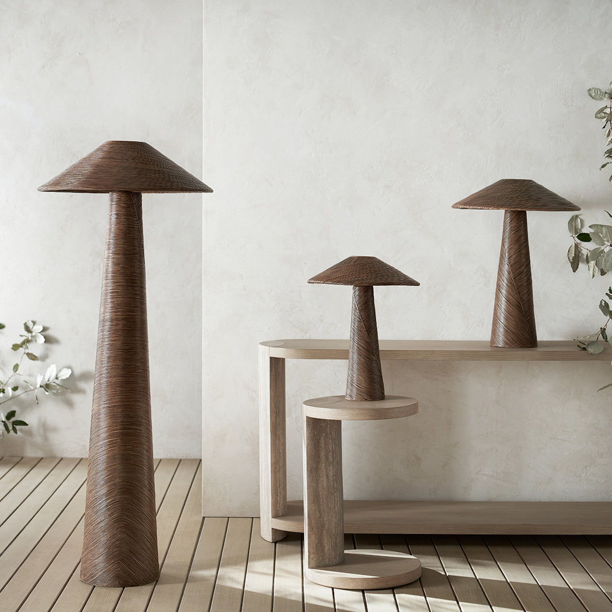 Palecek Greer Floor Lamp - Walnut Brown - view 2
