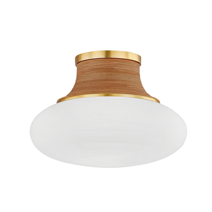 Hudson Valley Pearl River 11" Flush Mount Aged Brass