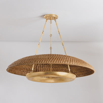 Hudson Valley Oaklyn 48" Chandelier Vintage Gold Leaf detail view 1