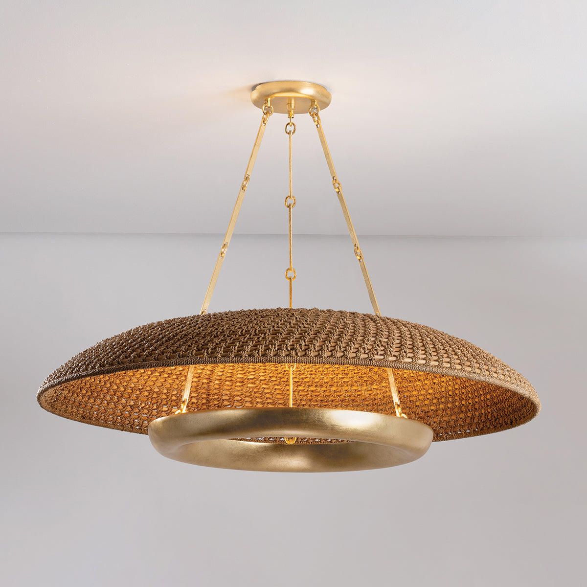 Hudson Valley Oaklyn 48" Chandelier Vintage Gold Leaf detail view 2