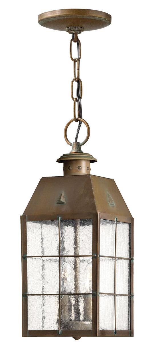 Hinkley Nantucket Outdoor Hanging Lantern Aged Brass