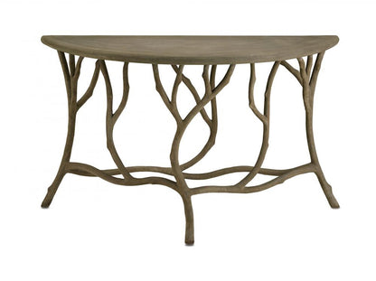 Hidcote Console Table, Brown Portland, Faux Bois, 29"H, Currey and Company (2374 64CA)