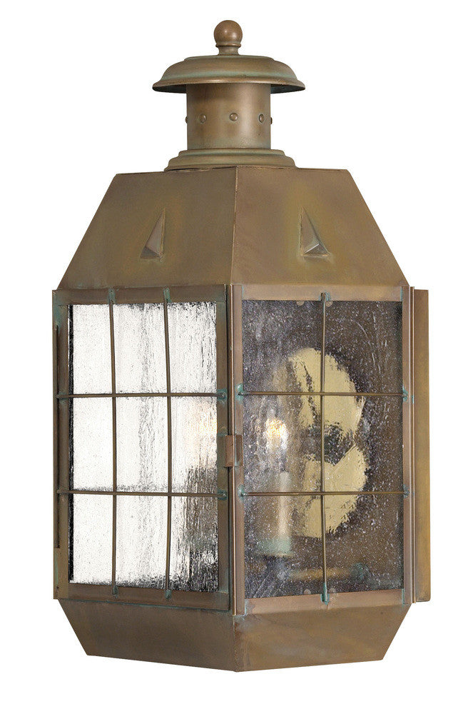 Hinkley Nantucket Outdoor Wall Mount Lantern Aged Brass