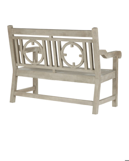 Leagrave Bench, Brown Portland, Faux Bois, 51"W, Currey and Company 2385