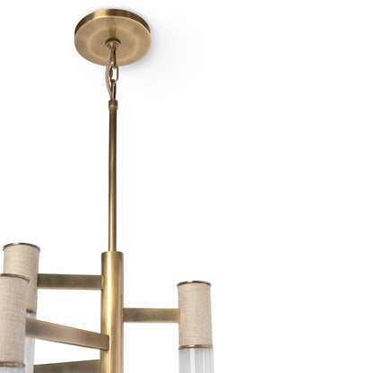 Palecek Vicente Chandelier - Natural / Frosted Glass - view 2