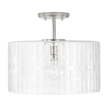 Capital Emerson Semi-Flush Mount, 1-Light, Polished Nickel